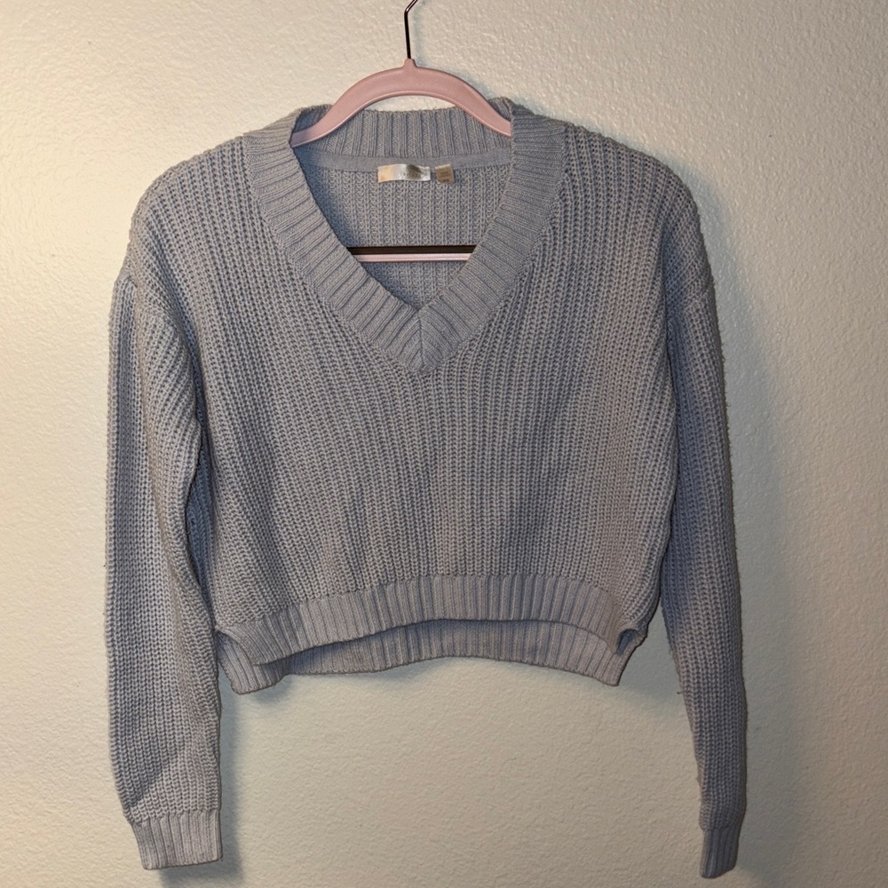 Tilly's Soft Blue V-Neck Sweater